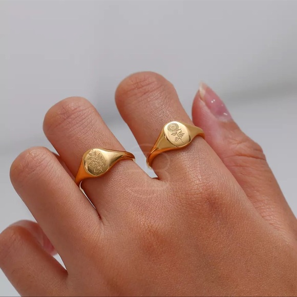 Jewelry - Waterproof 18k gold plated vintage cocktail ring